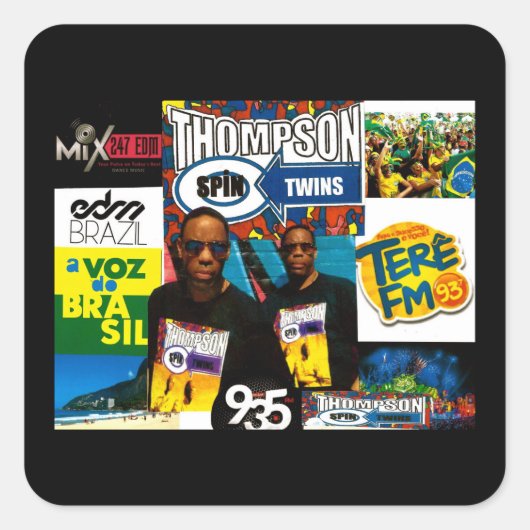 THOMPSON SPIN TWINS Square Stickers (Voorkant)