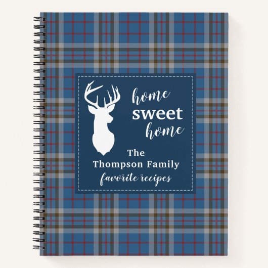 Thompson Tartan Gepersonaliseerde speldenfamilie R Notitieboek (Voorkant)
