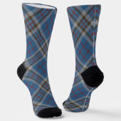 Thompson Tartan Plaid Grey Blue Pattern Sokken (Gebogen)