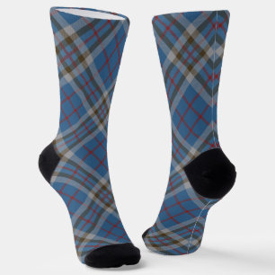 Thompson Tartan Schotse Ruit Grijs Blauw Patroon Sokken