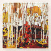 Thomson - Autumn Birches Glazen Onderzetter (Voorkant)