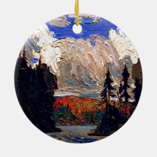Thomson - Black Spruce in Autumn Keramisch Ornament (Achterkant)