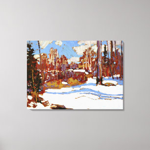 Thomson - Bossen in de Winter Canvas Afdruk