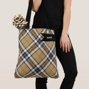 Thomson Camel Tartan Pattern Mode Tote Bag