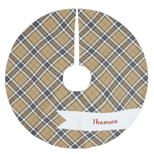 Thomson Camel Tartan Pset Pattern Family Mode Kerstboom Rok (Voorkant)