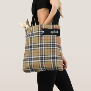 Thomson Camel Tartan Pset Pattern Family Mode Tote Bag