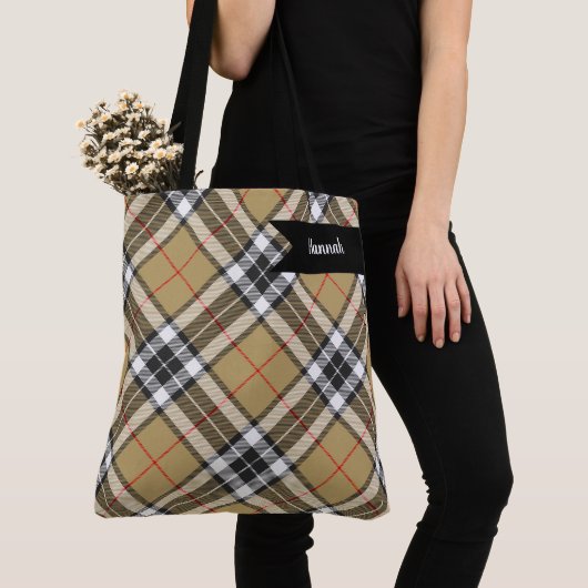 Thomson Camel Tartan Pset Pattern Family Mode Tote Bag (Dichtbij)