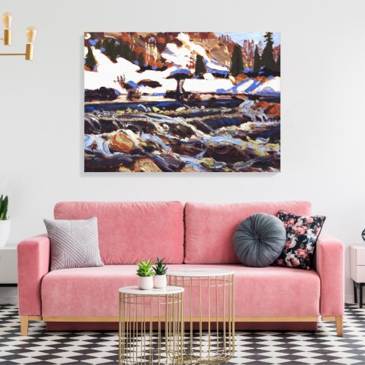 Thomson - De Rapids, mooi kunstschilderij Canvas Afdruk (Insitu (Woonkamer))