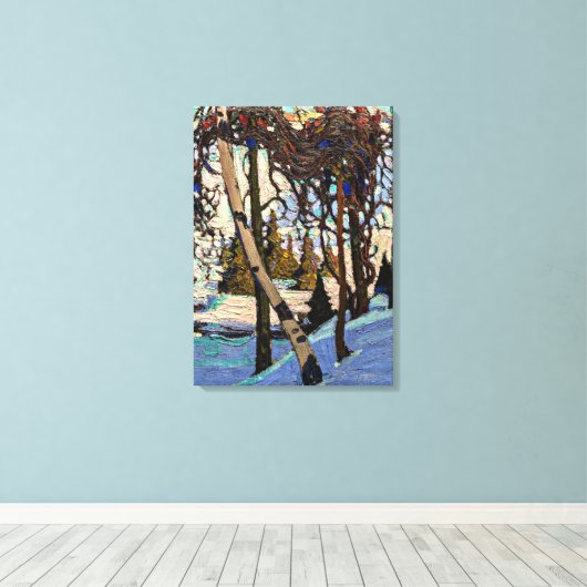 Thomson - Early Snow Canvas Afdruk (Insitu (Houten vloer))