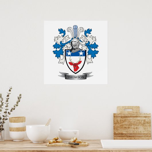 Thomson Family Crest Coat of Arms Poster (Keuken)
