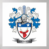 Thomson Family Crest Coat of Arms Poster (Voorkant)
