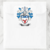Thomson Family Crest Coat of Arms Vierkante Sticker (Tas)