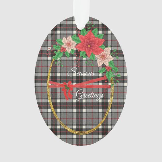 Thomson Gray Modern Tartan Kerstmis Ornament (achterkant)