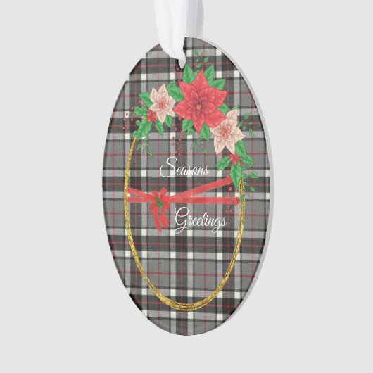 Thomson Gray Modern Tartan Kerstmis Ornament (voorkant)