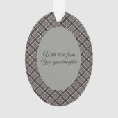 Thomson Grey Modern Tartan Christmas Ornament (achterkant)