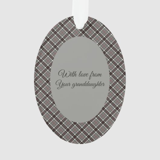 Thomson Grey Modern Tartan Christmas Ornament (achterkant)