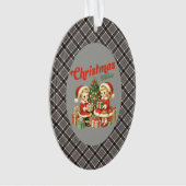 Thomson Grey Modern Tartan Christmas Ornament (voorkant)