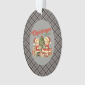 Thomson Grey Modern Tartan Christmas Ornament (voorkant)