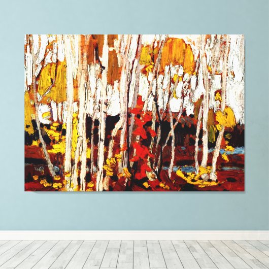 Thomson - Herfstberken Canvas Afdruk (Insitu (Houten vloer))