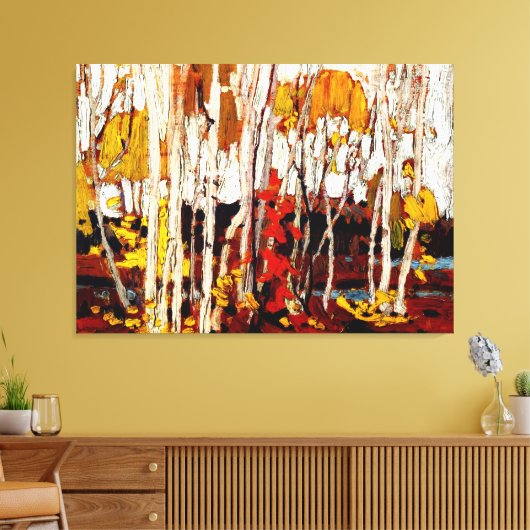 Thomson - Herfstberken Canvas Afdruk (Insitu (Woonkamer))