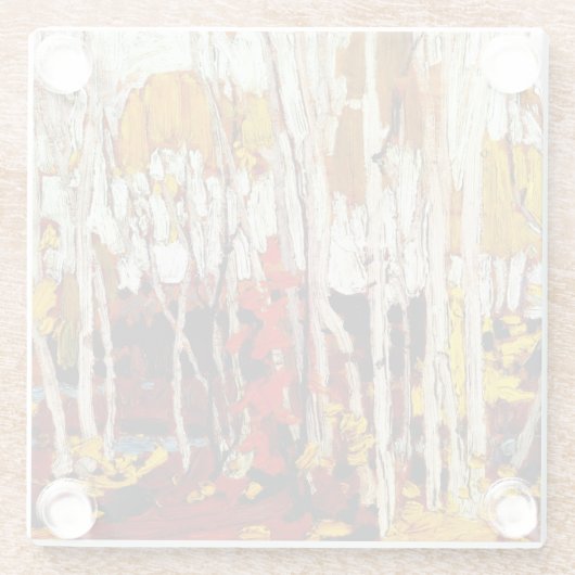 Thomson - Herfstberken Glazen Onderzetter (Achterkant)