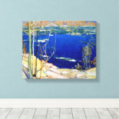 Thomson - Lente-ijs, fijn, populaire schilderkunst Canvas Afdruk (Insitu (Houten vloer))