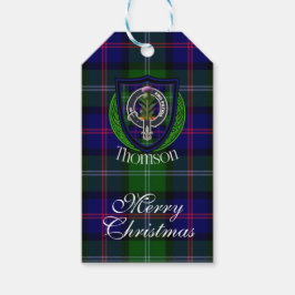 Thomson Schotse Clan Tartan & Wapen Cadeaulabel