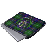 Thomson Scottish Clan Tartan and Crest Laptop Sleeve (Voorkant onderkant)