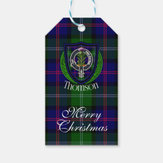 Thomson Scottish Clan Tartan & Crest Cadeaulabel