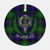 Thomson Scottish Clan Tartan & Crest Glas Ornament (Achterkant)
