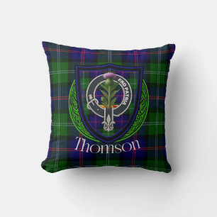 Thomson Scottish Clan Tartan & Crest Kussen