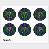 Thomson Scottish Clan Tartan & Crest Ronde Sticker (Vel)