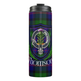 Thomson Scottish Clan Tartan & Crest Thermosbeker
