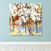 Thomson - Sneeuw bedekte bomen Canvas Afdruk (Insitu (Houten vloer))