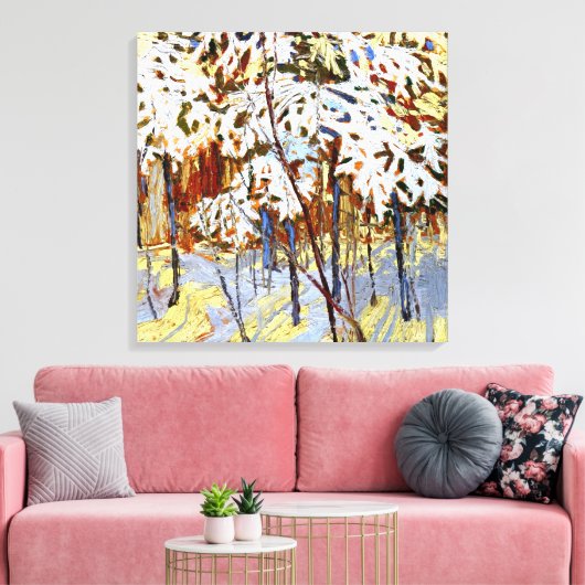 Thomson - Sneeuw bedekte bomen Canvas Afdruk (Insitu (Woonkamer))