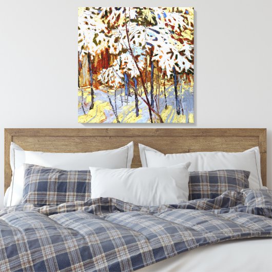 Thomson - Sneeuw bedekte bomen Canvas Afdruk (Insitu (Slaapkamer))