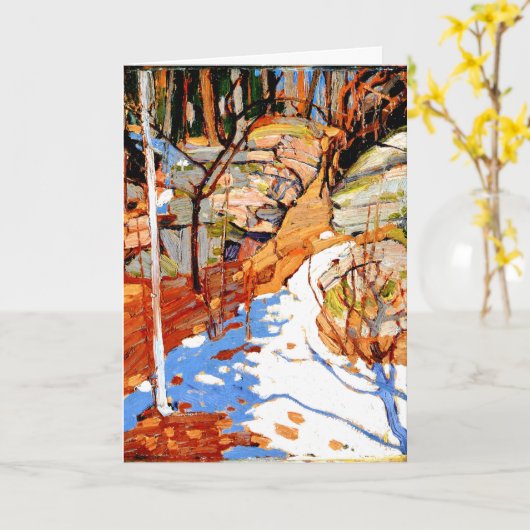 Thomson - Snow en Rocks, fijne kunst Kaart (Gele Bloem)