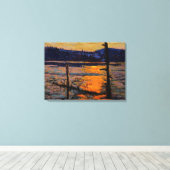Thomson - Sunset, Canoe Lake Canvas Afdruk (Insitu (Houten vloer))