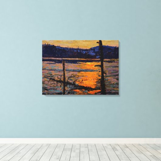 Thomson - Sunset, Canoe Lake Canvas Afdruk (Insitu (Houten vloer))