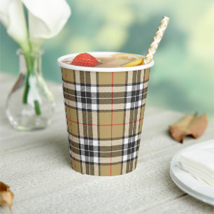 Thomson Tartan Scottish Pset Pattern Cups Papieren Bekers