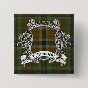 Thomson Tartan Shield Vierkante Button 5,1 Cm