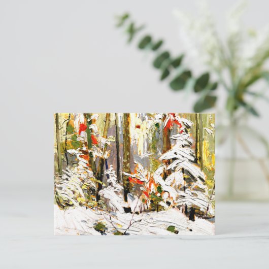 Thomson - Wood Interior, Winter Briefkaart (Staand voorkant)