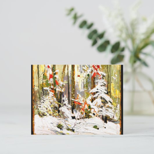 Thomson - Wood Interior, Winter Briefkaart (Staand voorkant)