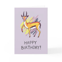 Thomson's Gazelle Tekening Fun Happy Birthday Kaar