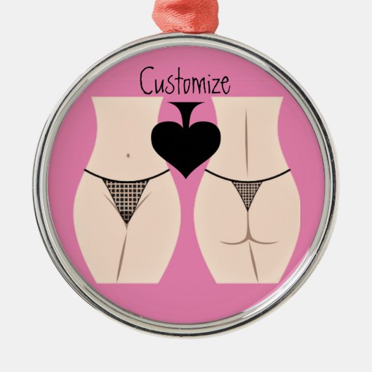 Thong Panty Spade Thunder_Cove Metalen Ornament (Voorkant)