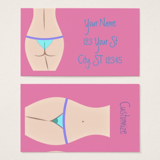 Thong Panty Thunder_Cove Visitekaartje (Voorkant /achterkant)