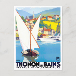 Thonon Les Bains France vintage Briefkaart