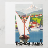 Thonon Les Bains Franse Reis Europa Briefpapier (Voorkant / Achterkant)