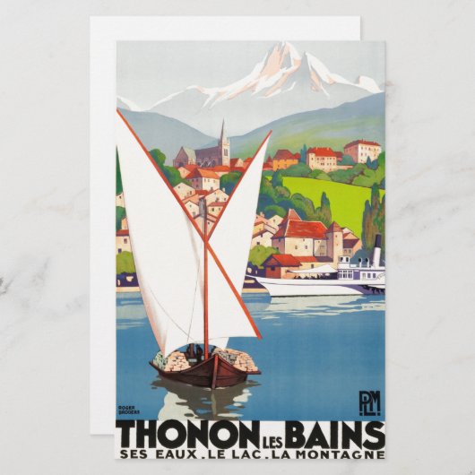 Thonon Les Bains Franse Reis Europa Briefpapier (Voorkant / Achterkant)