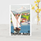 Thonon Les Bains Franse Reis Europa Vintage Kaart (Gele Bloem)